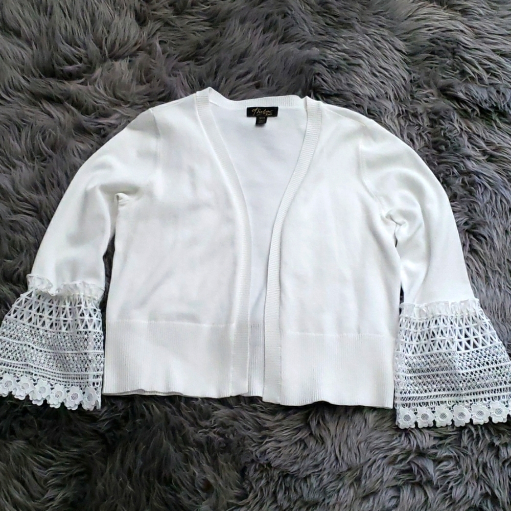 NWOT Thalia Sodi Open Front Cardigan with Lace